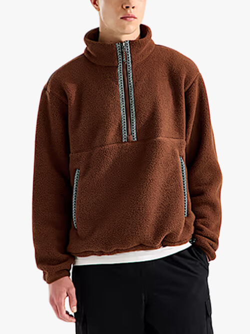 شعار مخصص نصف زيب Sherpa Fleece Pullover مصنّع ODM/OEM